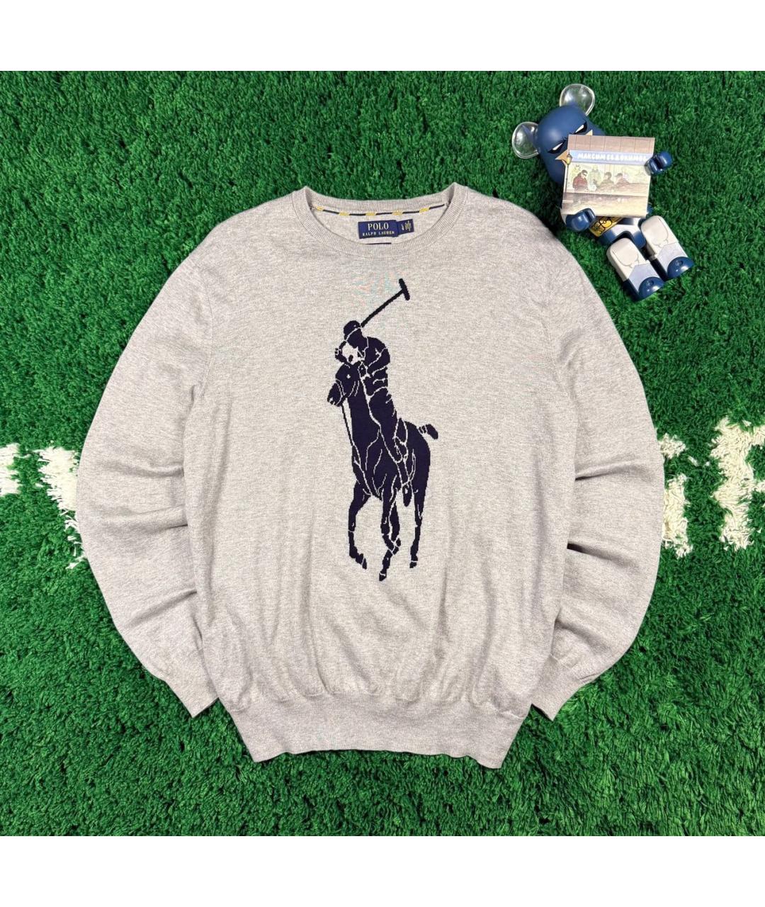 POLO RALPH LAUREN Серый хлопковый джемпер / свитер, фото 4