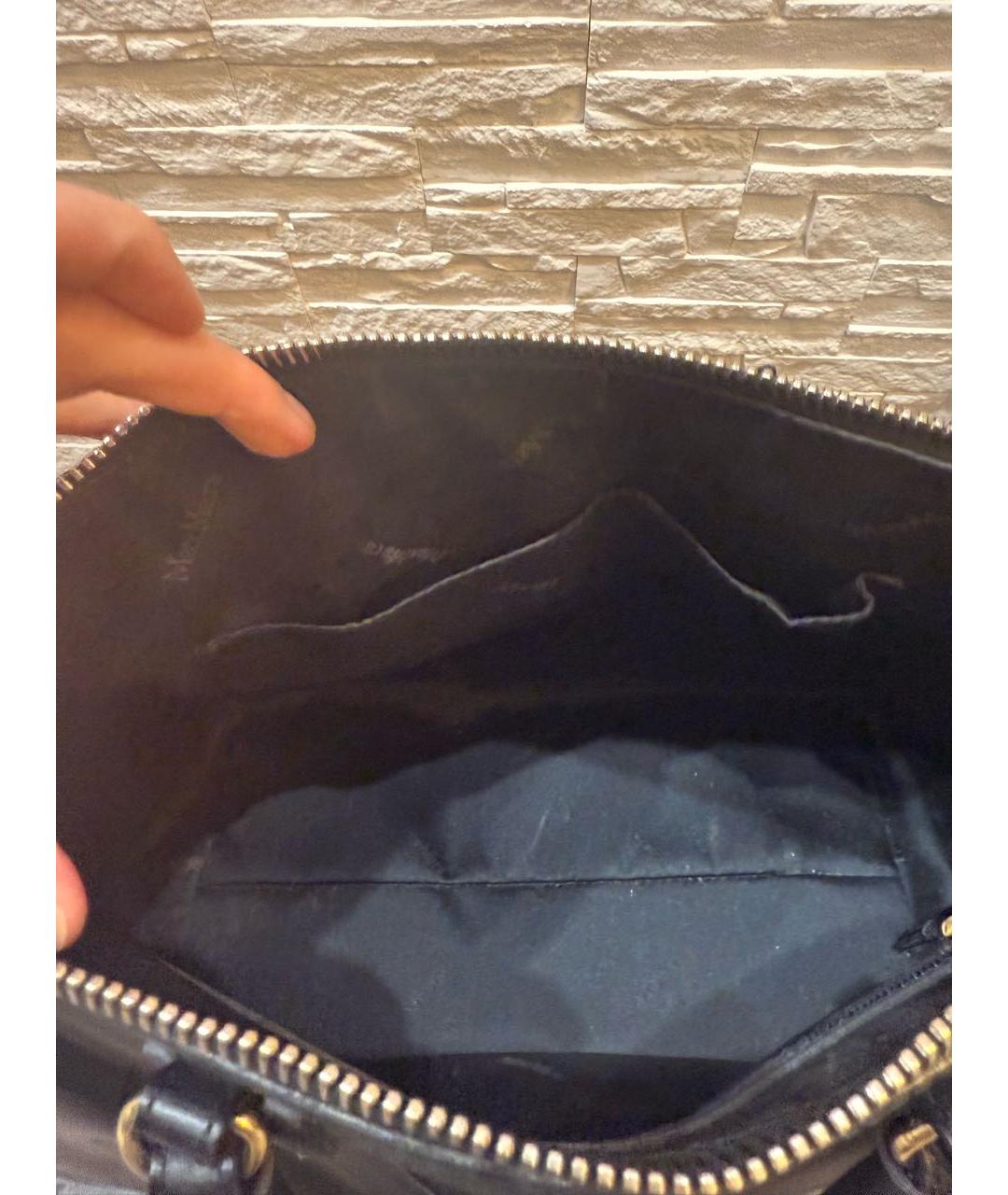 MAX MARA Черная сумка тоут из лакированной кожи, фото 4