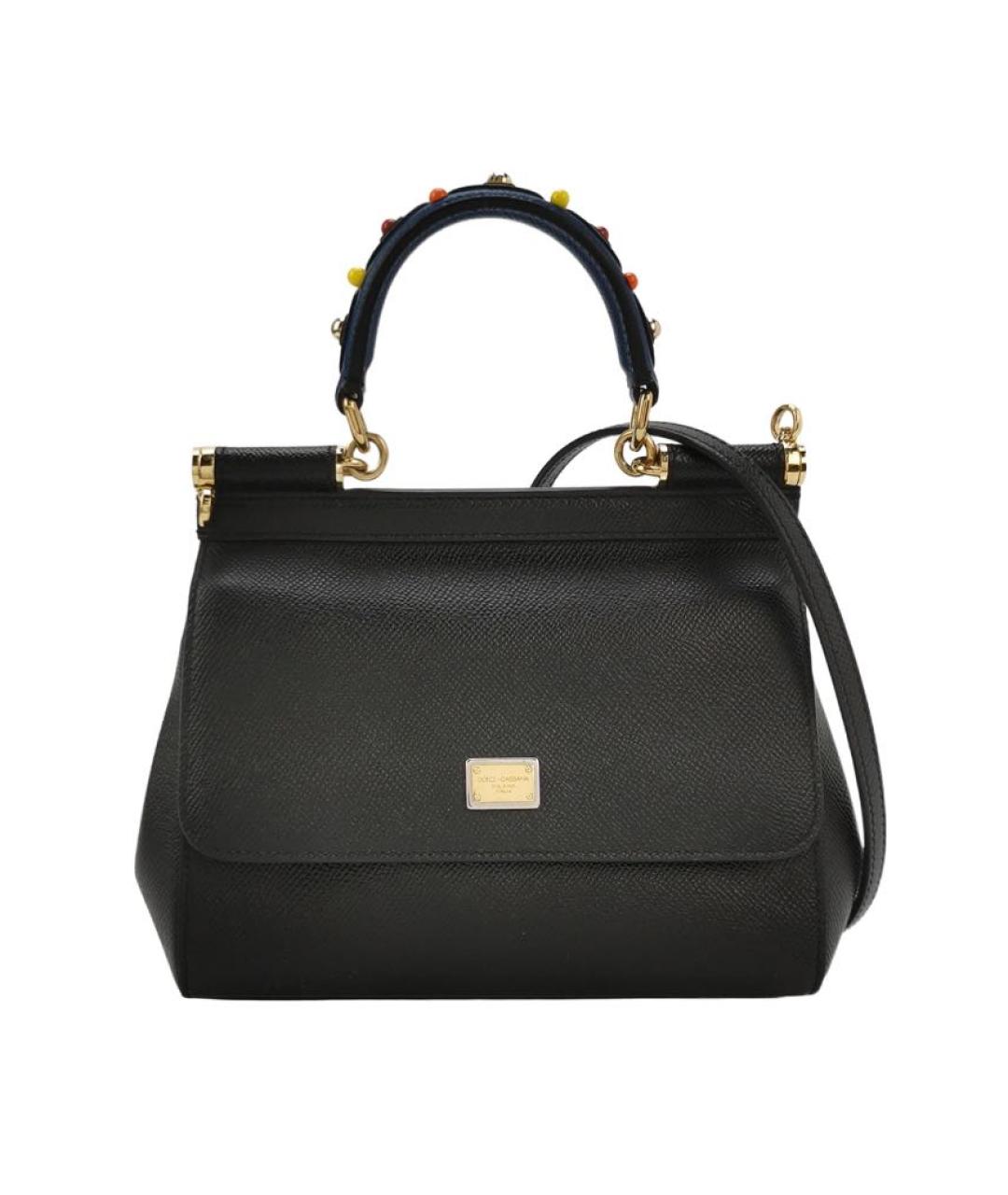 DOLCE&GABBANA Черная кожаная сумка через плечо, фото 1