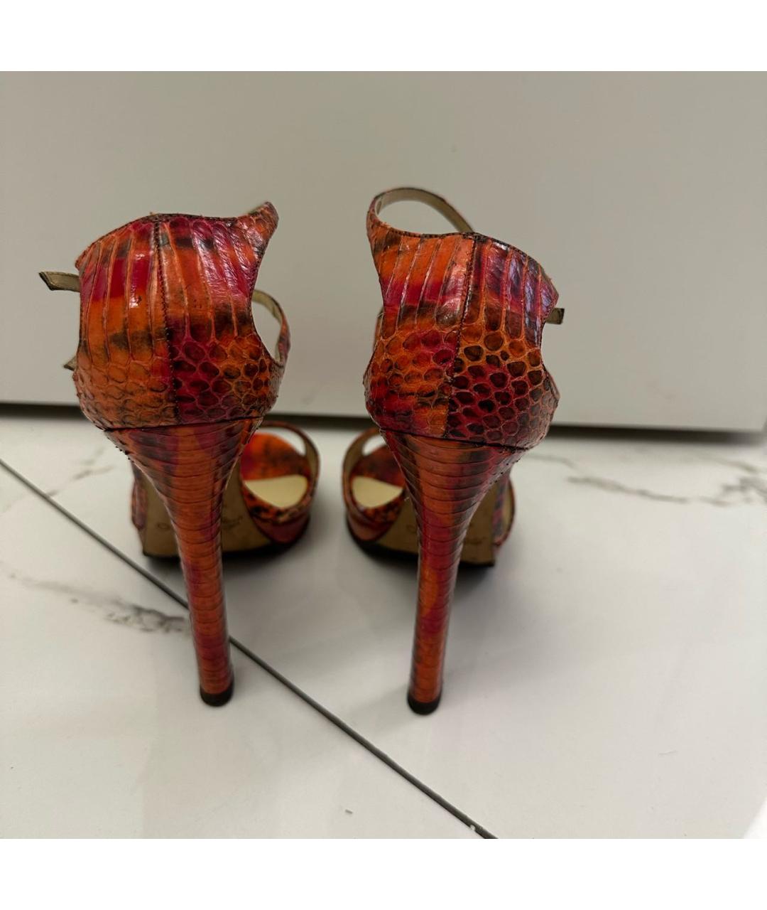 JIMMY CHOO Мульти босоножки из экзотической кожи, фото 4