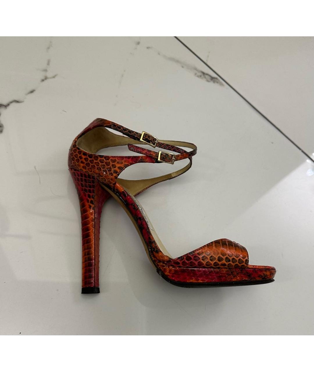 JIMMY CHOO Мульти босоножки из экзотической кожи, фото 7