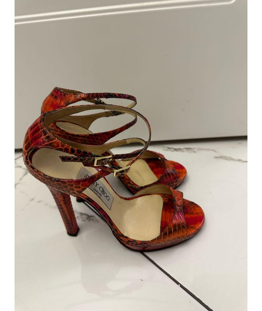 JIMMY CHOO Мульти босоножки из экзотической кожи, фото 3