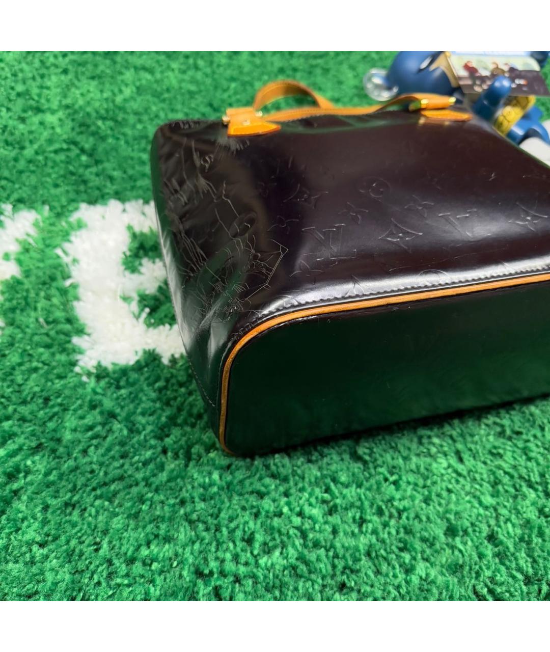 LOUIS VUITTON Черная кожаная сумка с короткими ручками, фото 8