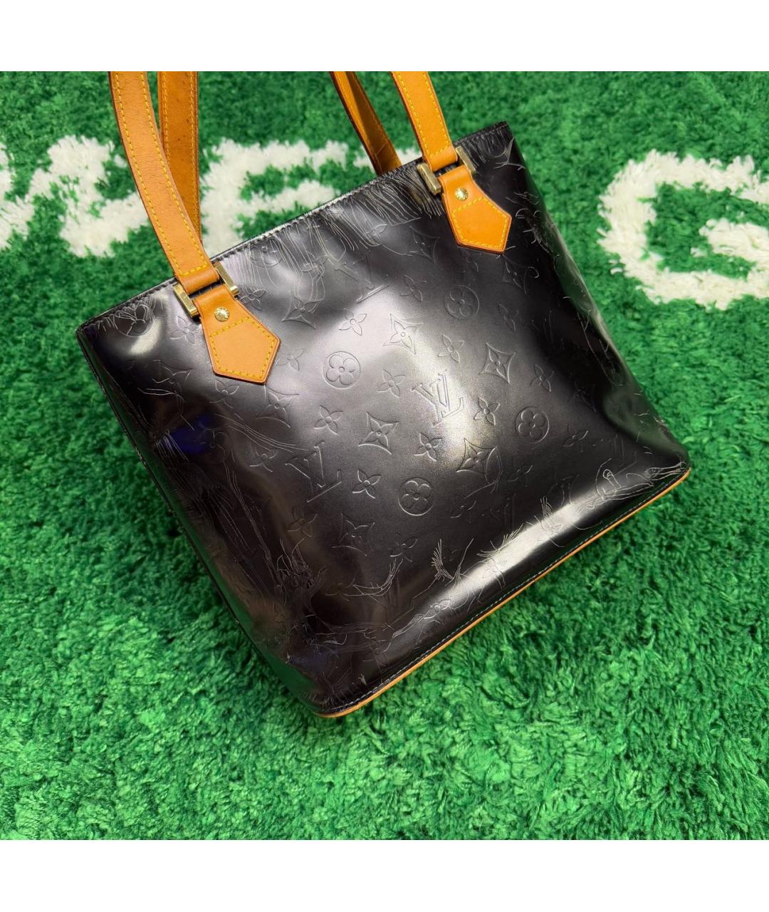 LOUIS VUITTON Черная кожаная сумка с короткими ручками, фото 9