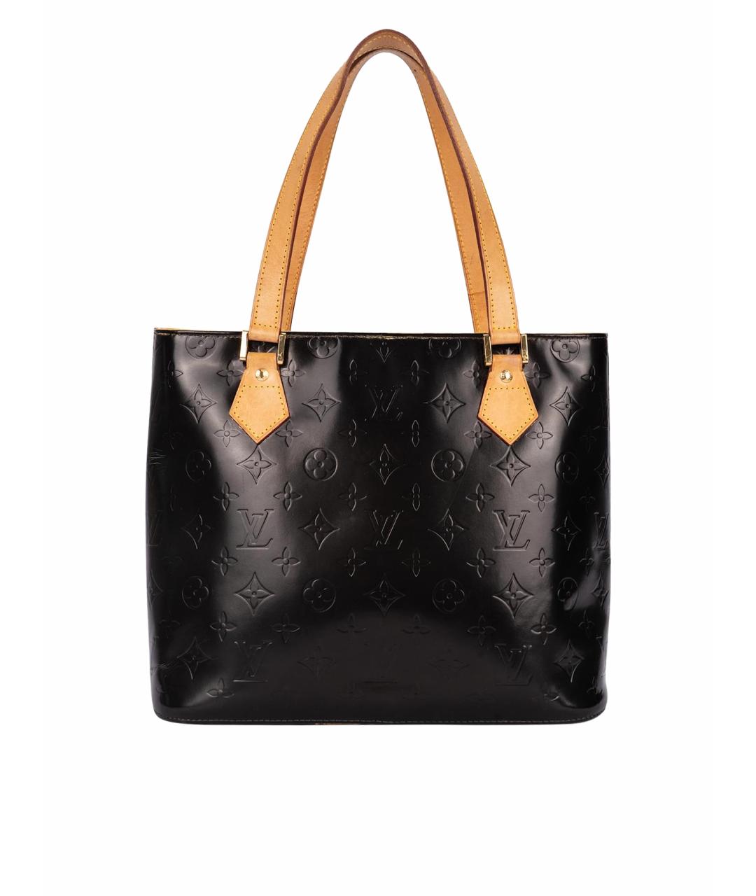 LOUIS VUITTON Черная кожаная сумка с короткими ручками, фото 1