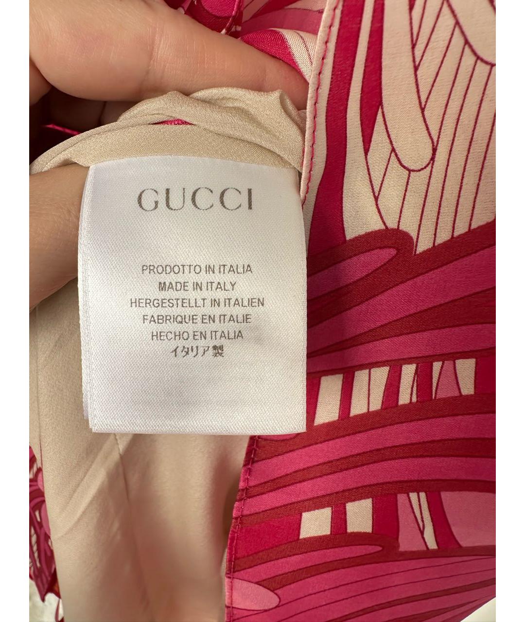 GUCCI Розовое шелковое коктейльное платье, фото 4