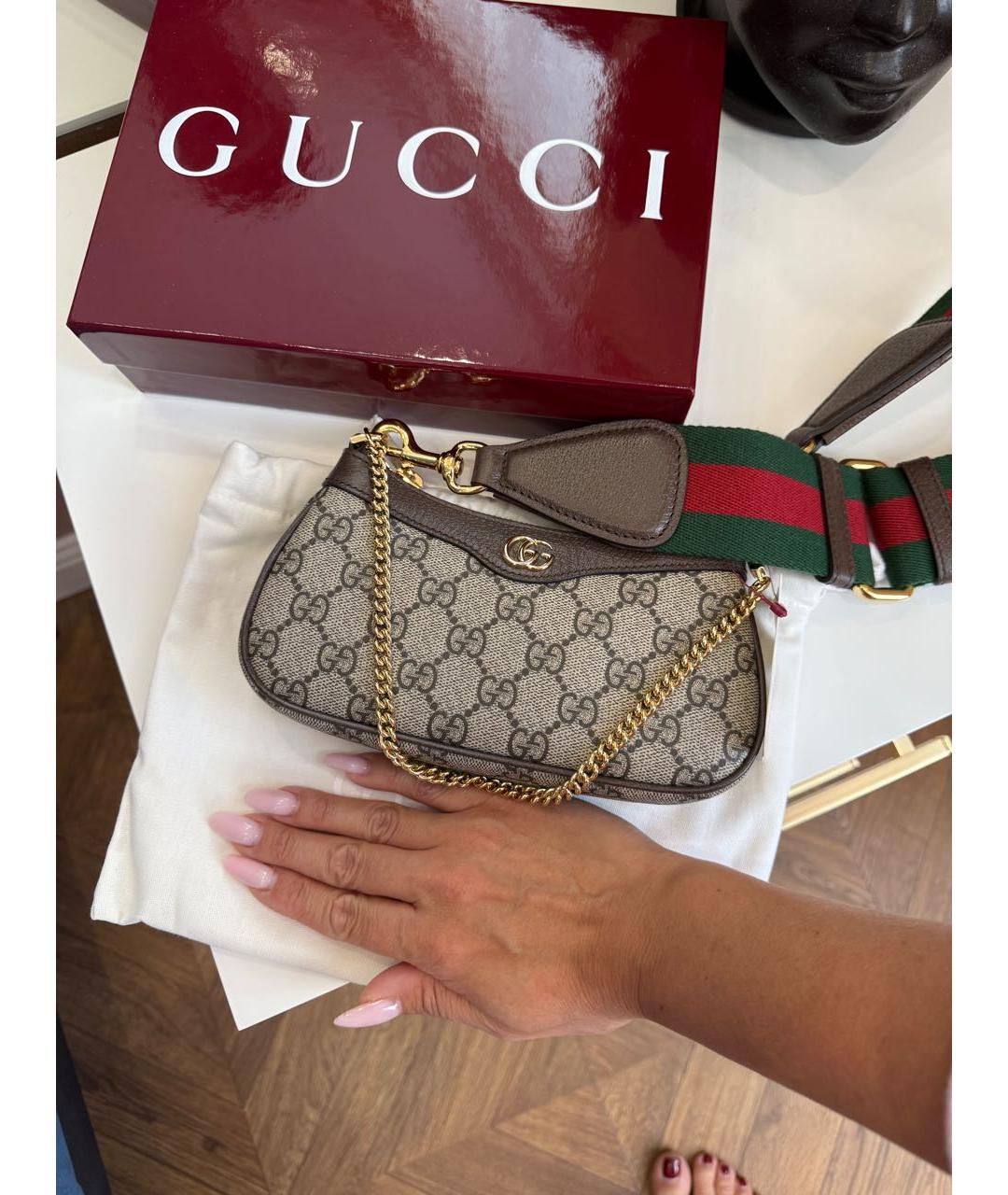 GUCCI Коричневая сумка через плечо, фото 3