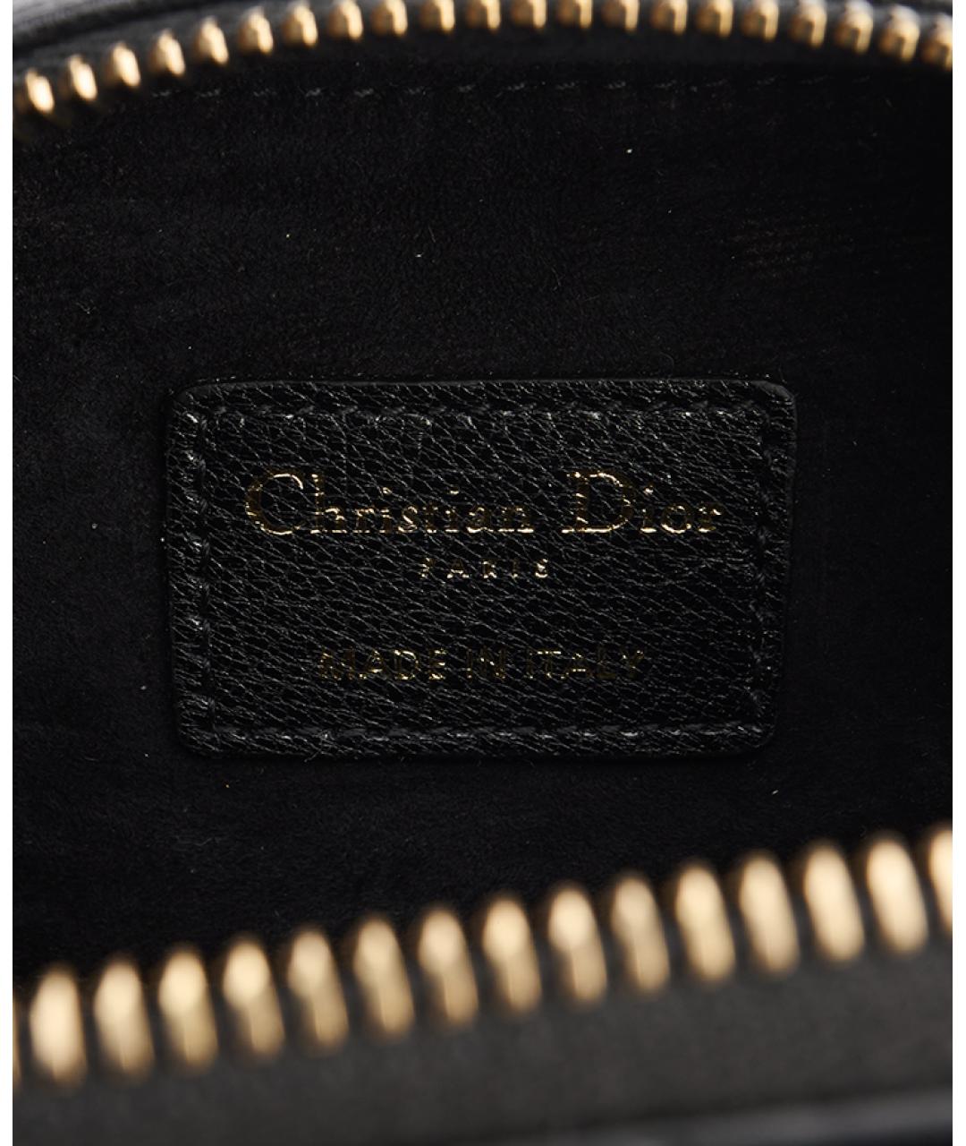 CHRISTIAN DIOR Черная кожаная сумка через плечо, фото 7