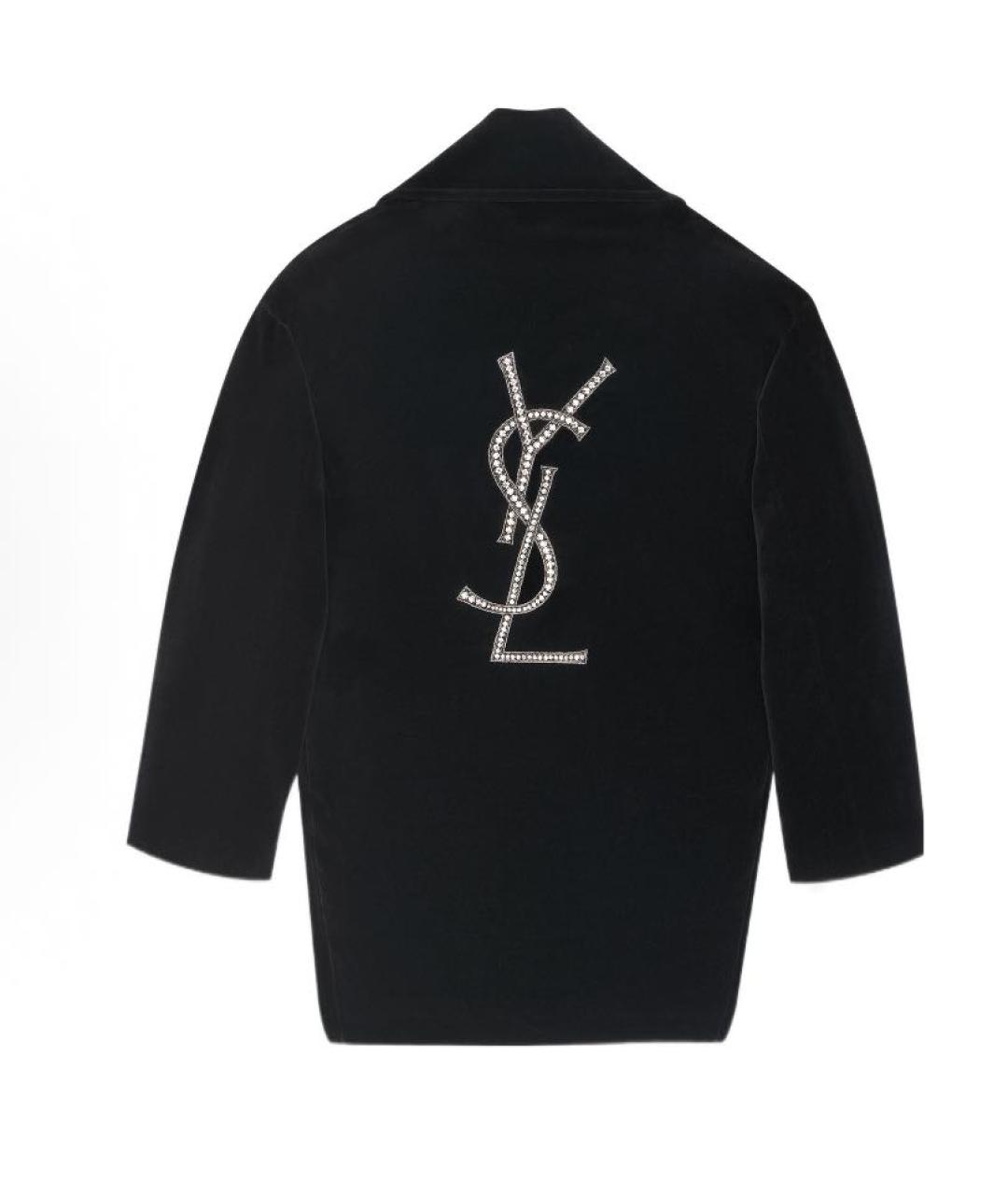 SAINT LAURENT Черное хлопковое пальто, фото 2