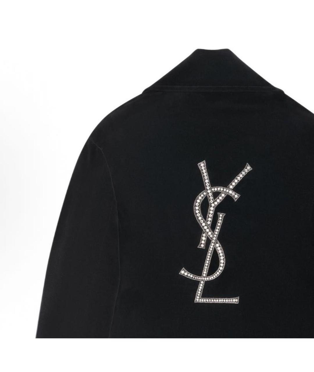 SAINT LAURENT Черное хлопковое пальто, фото 8