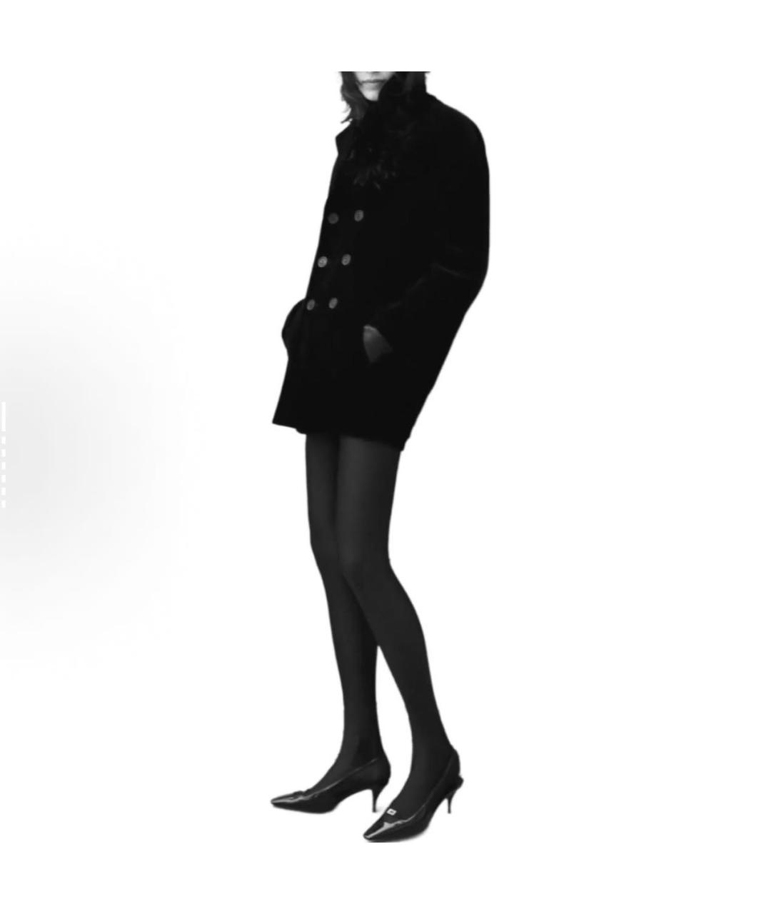 SAINT LAURENT Черное хлопковое пальто, фото 4