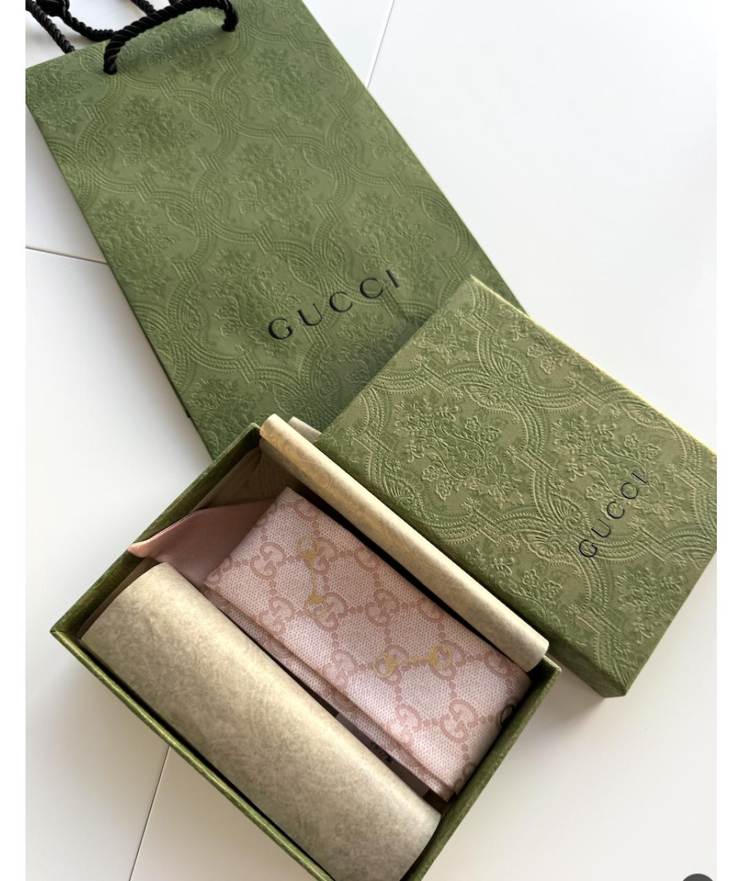 GUCCI Розовый шелковый платок, фото 4
