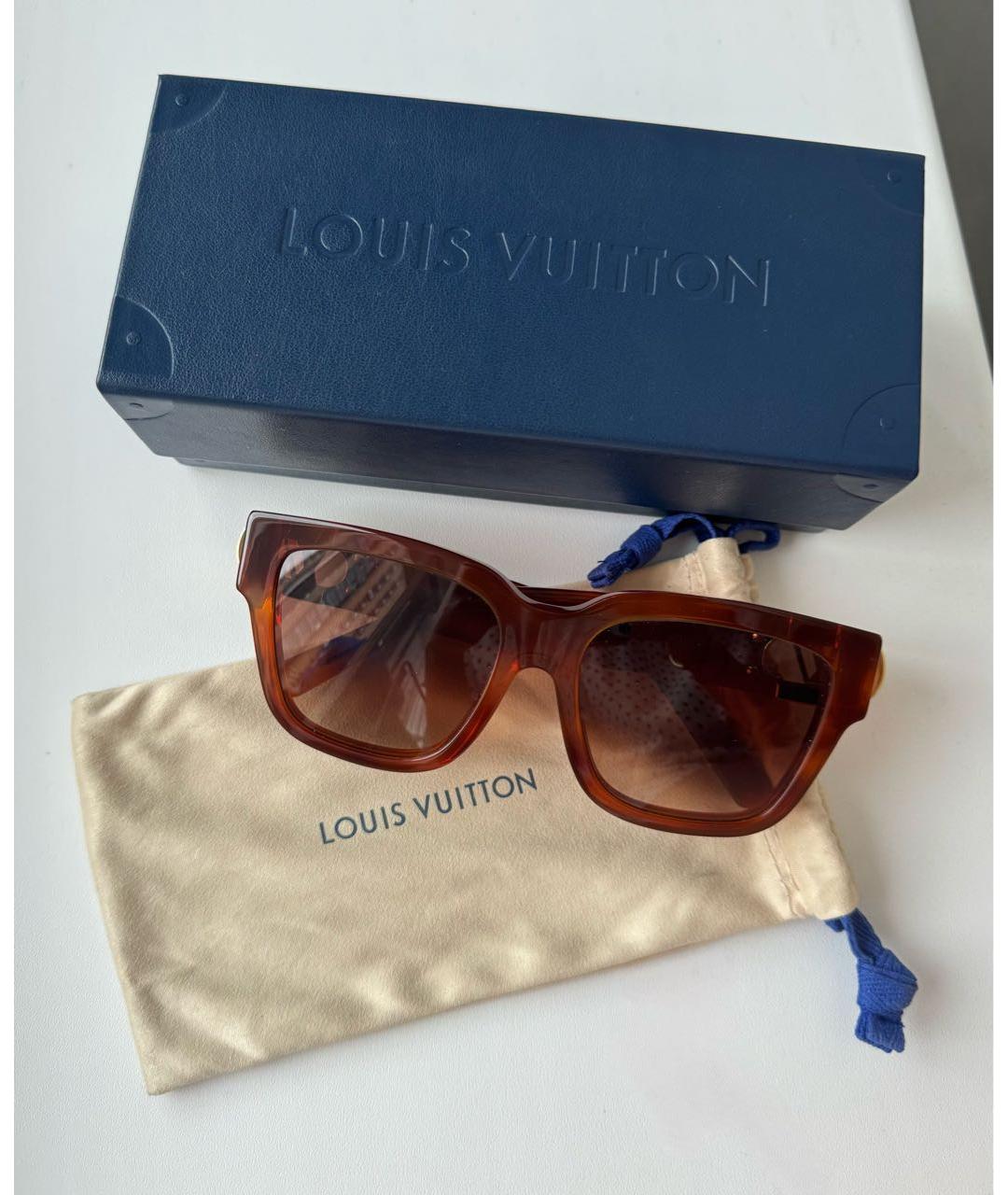 LOUIS VUITTON Коричневые пластиковые солнцезащитные очки, фото 6