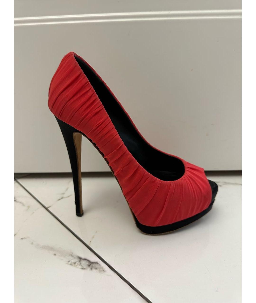 GIUSEPPE ZANOTTI DESIGN Коралловые текстильные туфли, фото 9