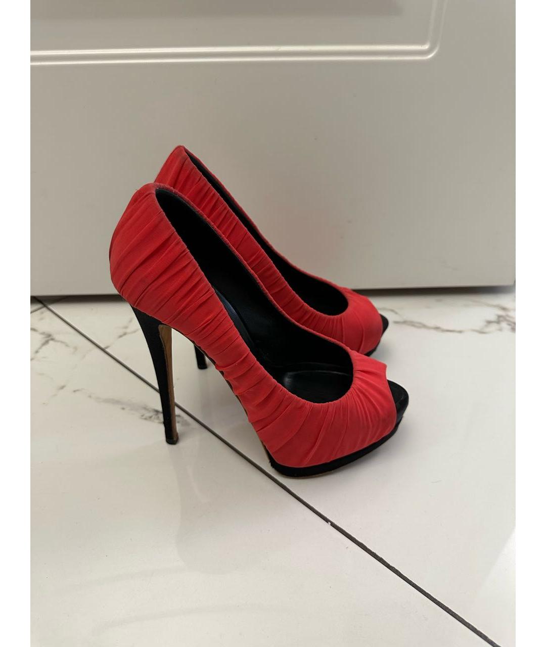 GIUSEPPE ZANOTTI DESIGN Коралловые текстильные туфли, фото 3