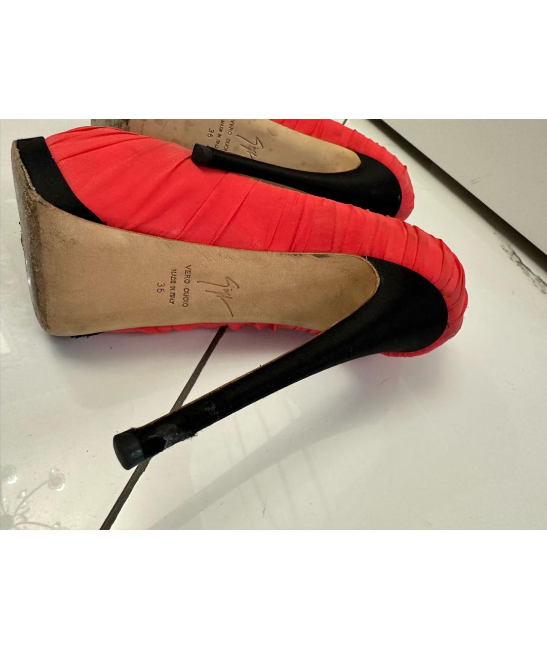 GIUSEPPE ZANOTTI DESIGN Коралловые текстильные туфли, фото 5