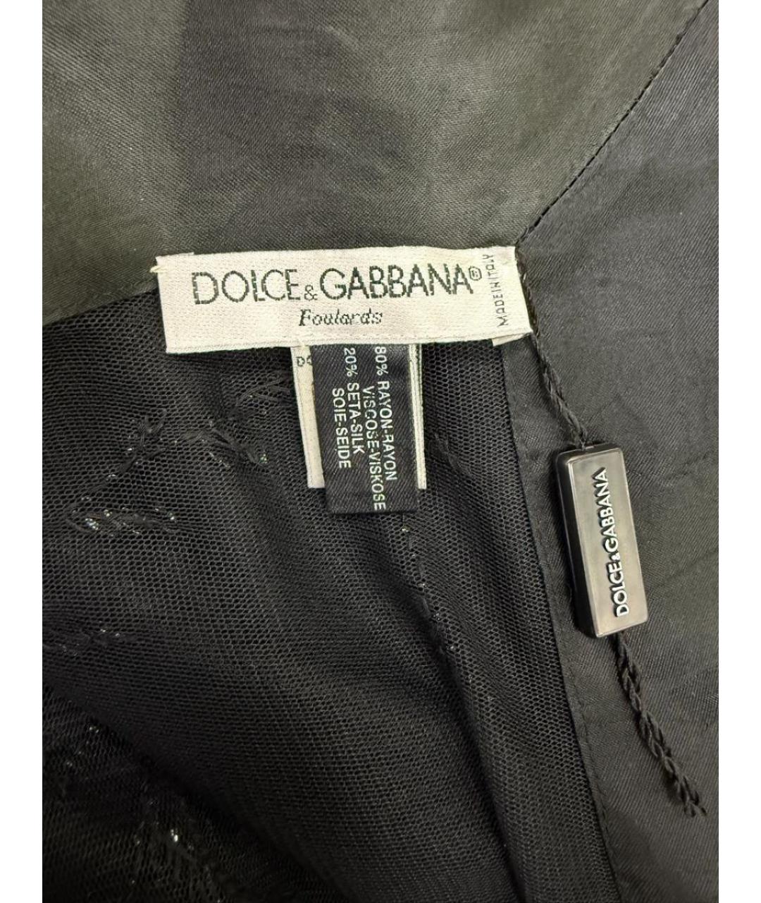 DOLCE&GABBANA Черный шарф, фото 7