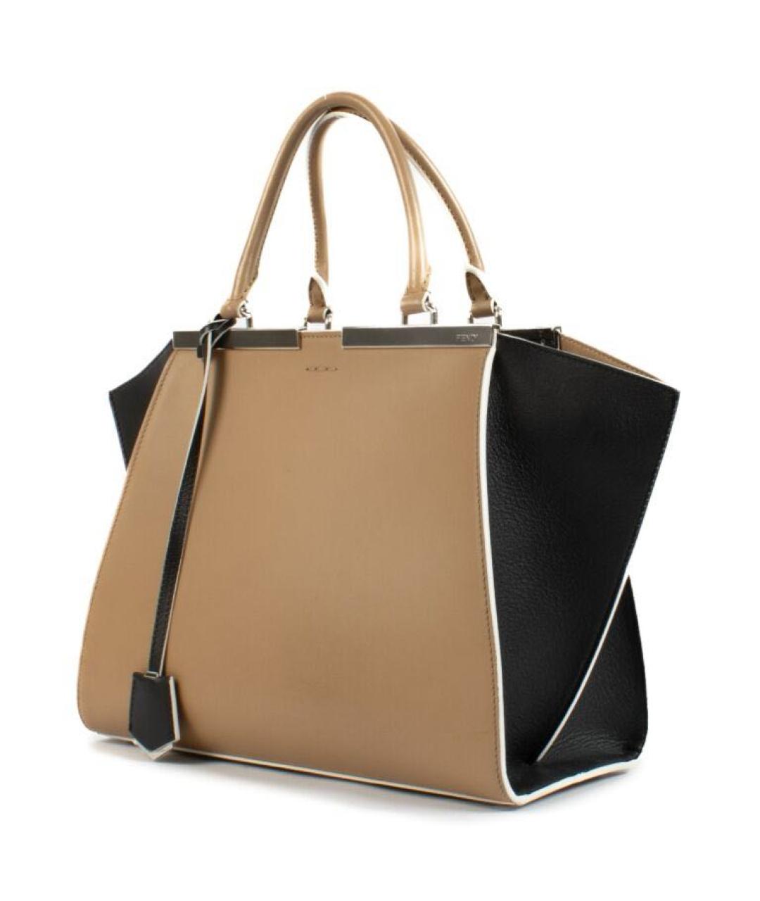 FENDI Бежевая кожаная сумка тоут, фото 3