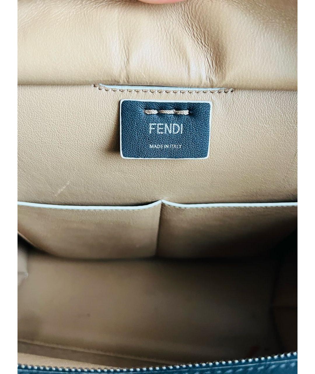 FENDI Бежевая кожаная сумка тоут, фото 7