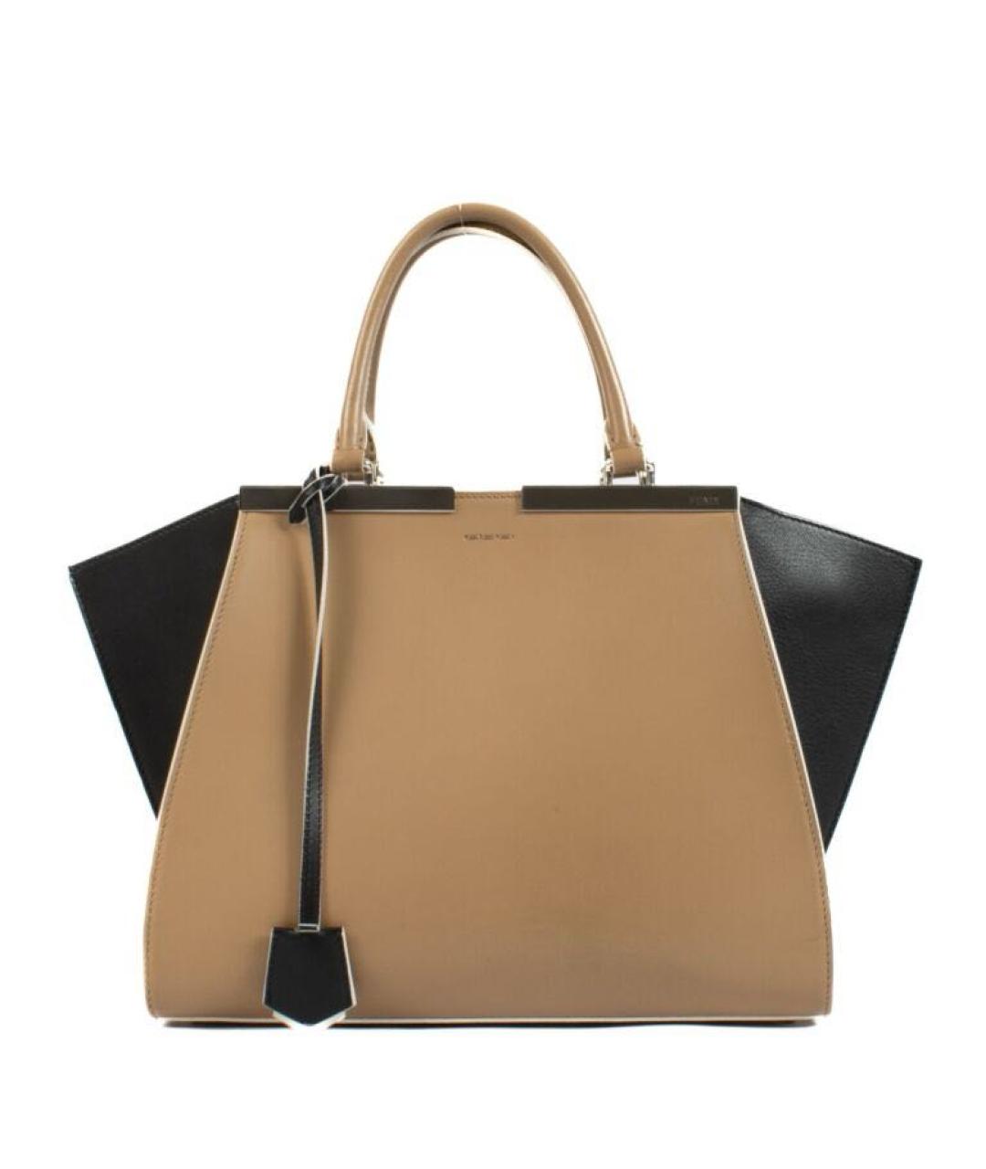 FENDI Бежевая кожаная сумка тоут, фото 1