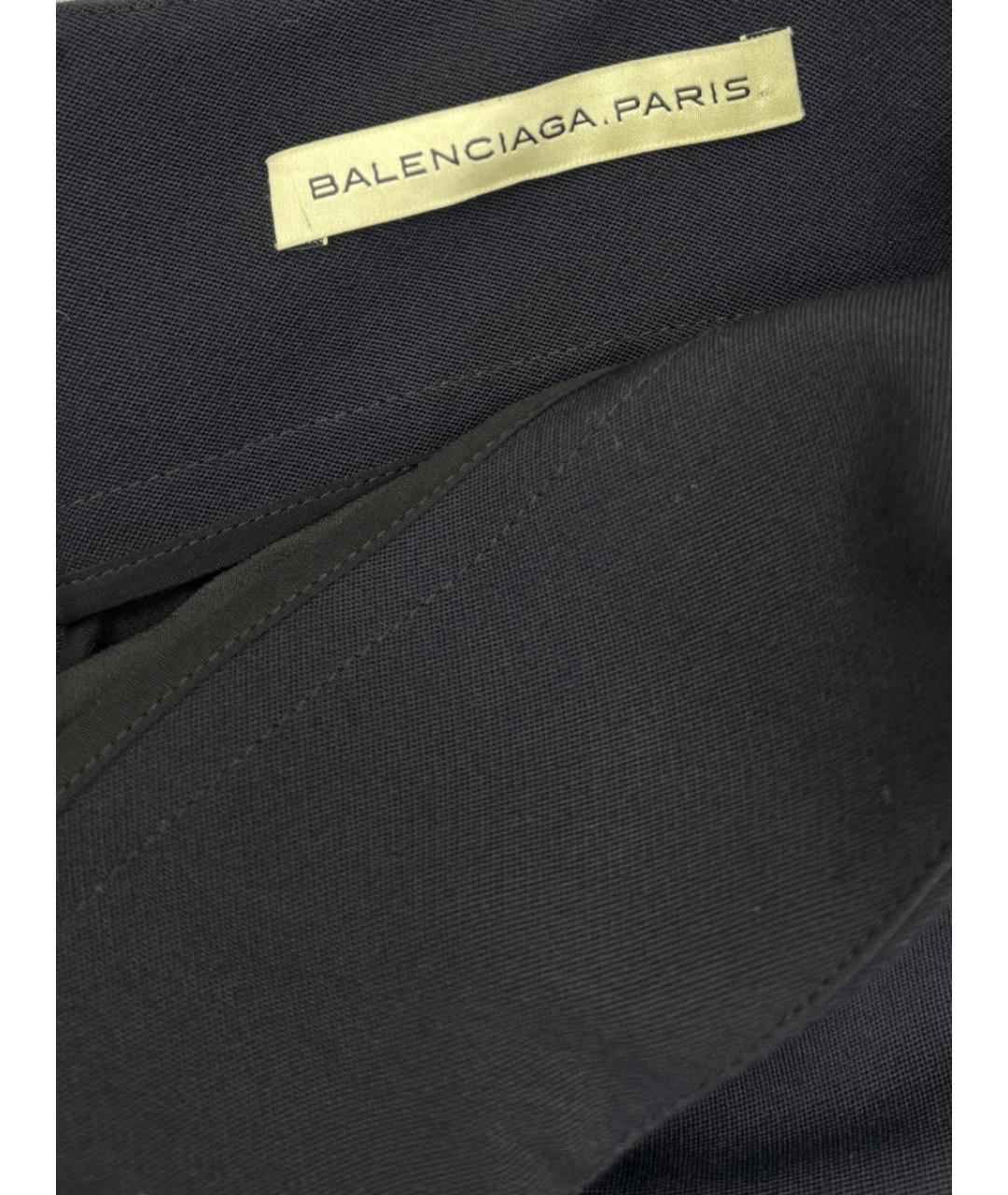 BALENCIAGA Темно-синяя шерстяная юбка миди, фото 4