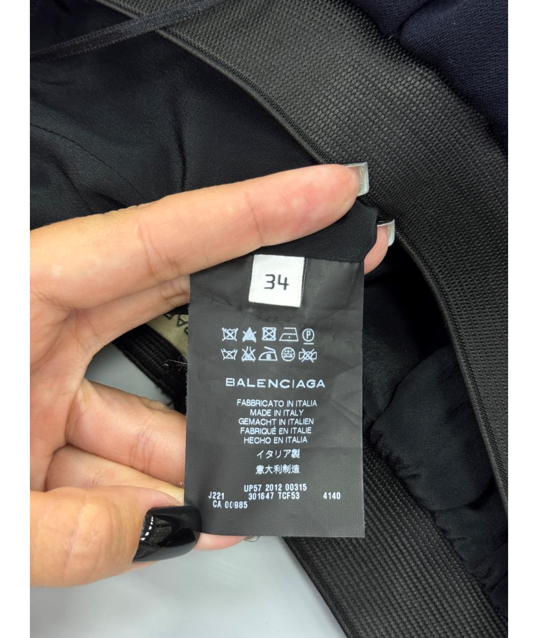 BALENCIAGA Темно-синяя юбка мини, фото 5