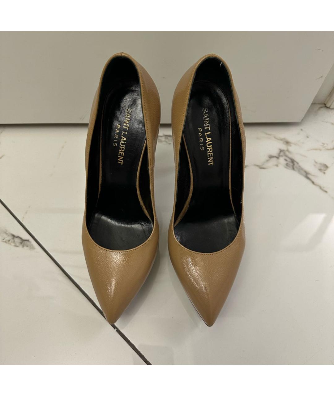 SAINT LAURENT Бежевые туфли из экзотической кожи, фото 2