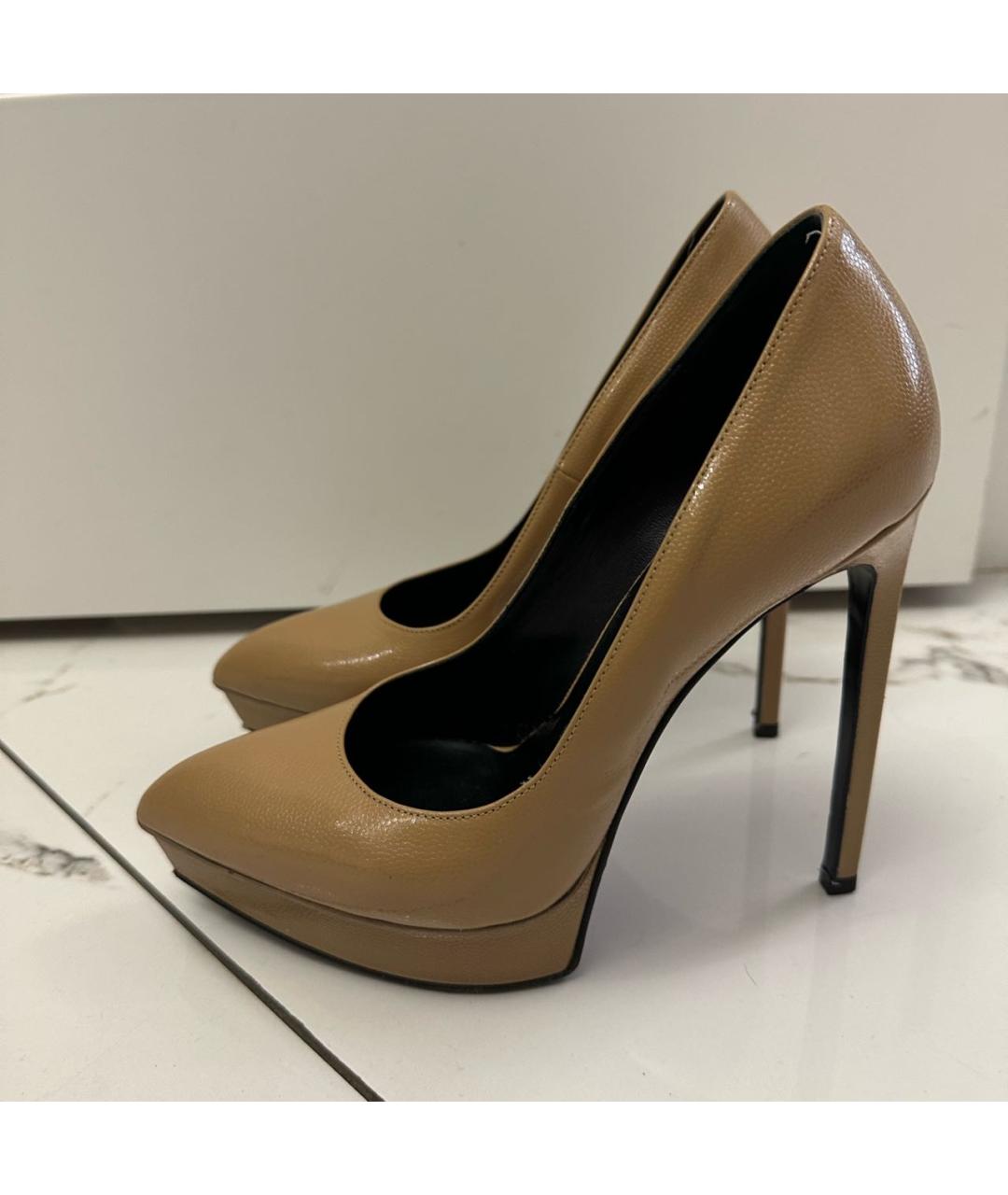 SAINT LAURENT Бежевые туфли из экзотической кожи, фото 3