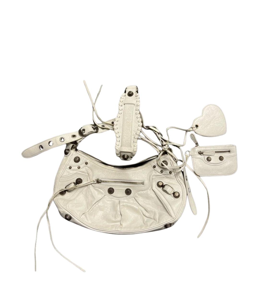 BALENCIAGA Белая кожаная сумка через плечо, фото 1