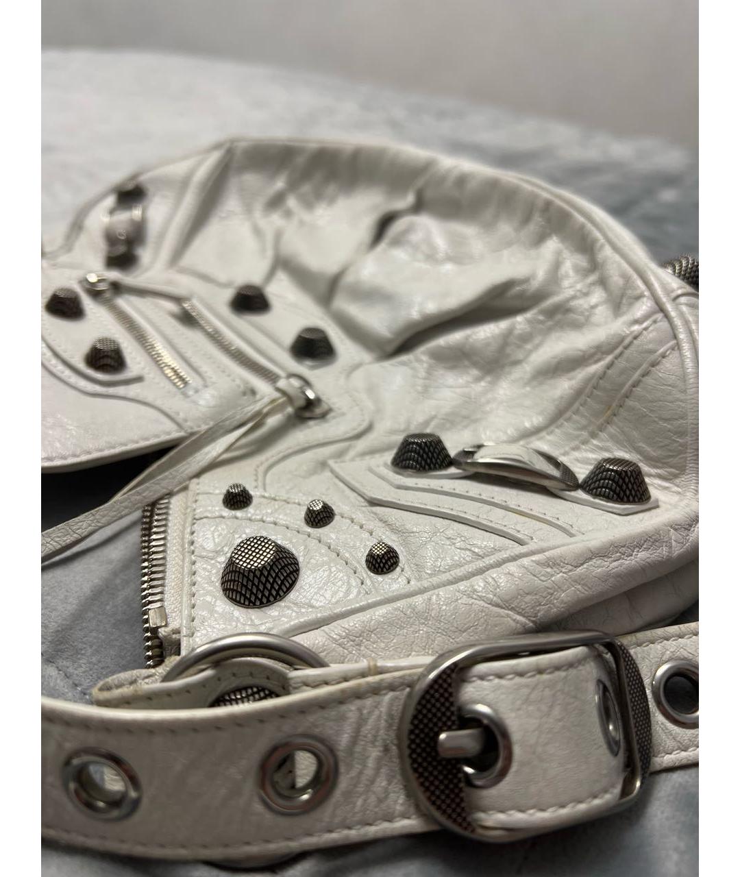 BALENCIAGA Белая кожаная сумка через плечо, фото 3