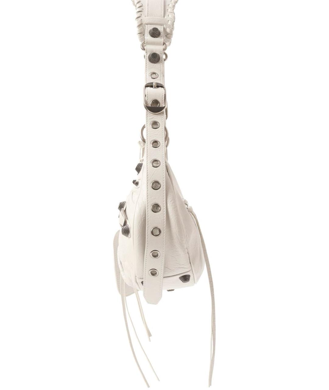 BALENCIAGA Белая кожаная сумка через плечо, фото 2
