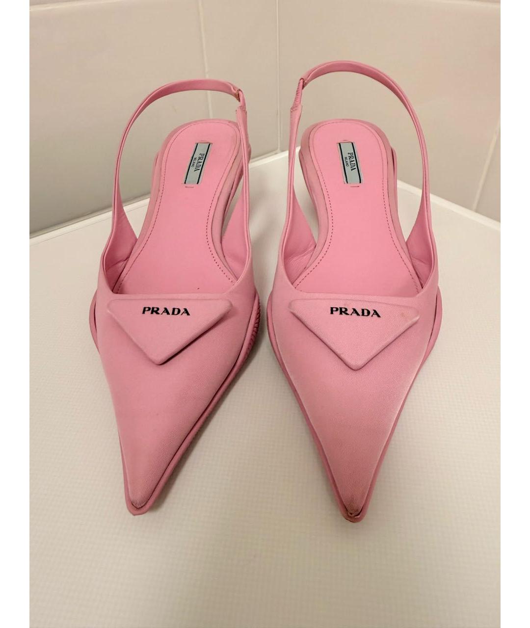 PRADA Розовые текстильные туфли, фото 2