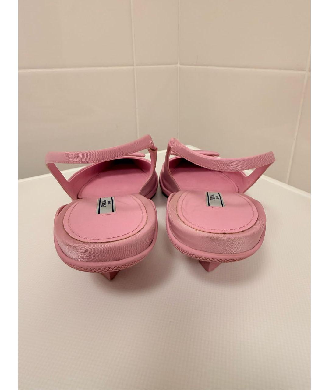 PRADA Розовые текстильные туфли, фото 3
