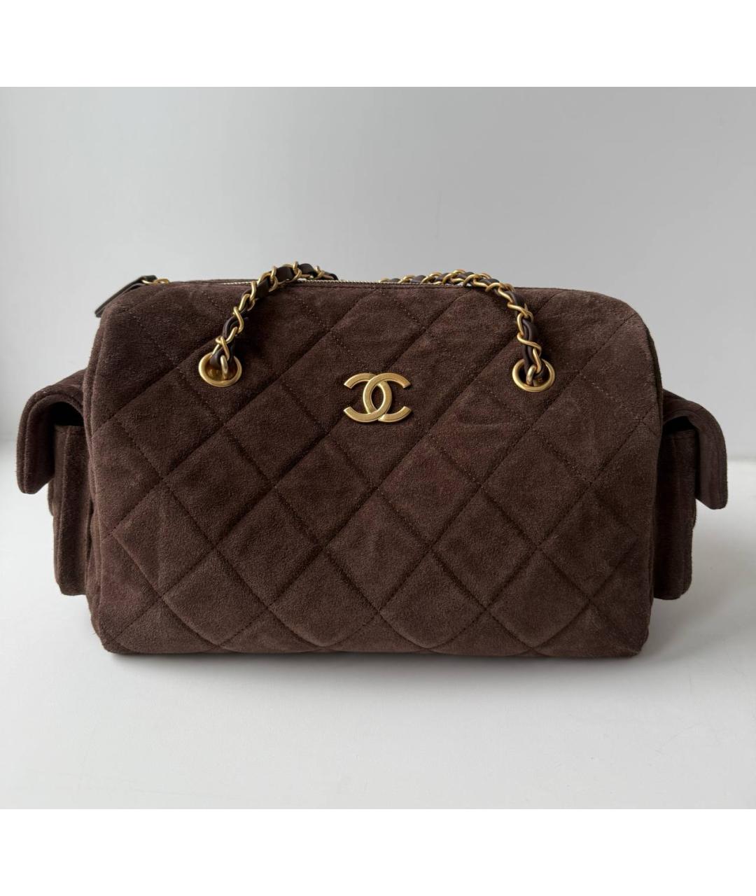 CHANEL Коричневая замшевая сумка на плечо, фото 6