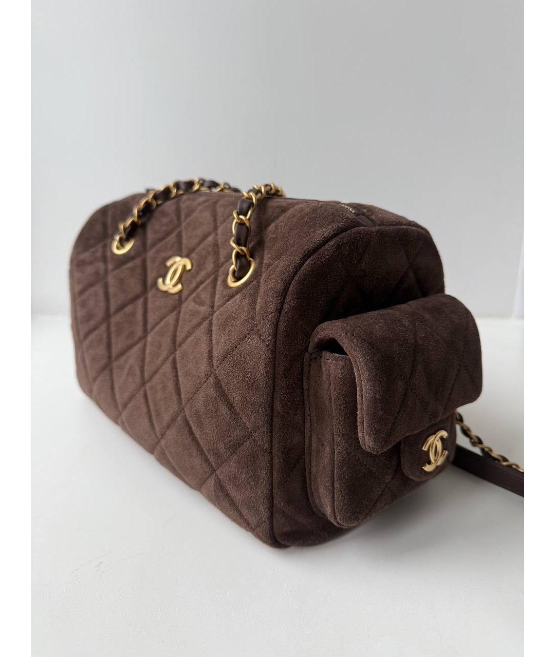 CHANEL Коричневая замшевая сумка на плечо, фото 2