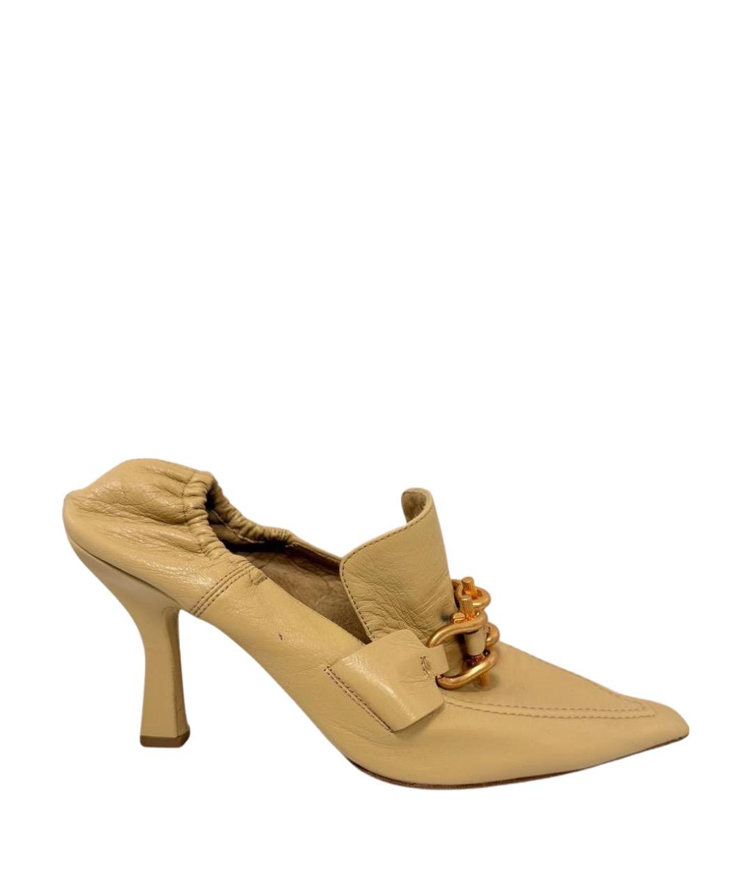 BOTTEGA VENETA Бежевые кожаные туфли, фото 1