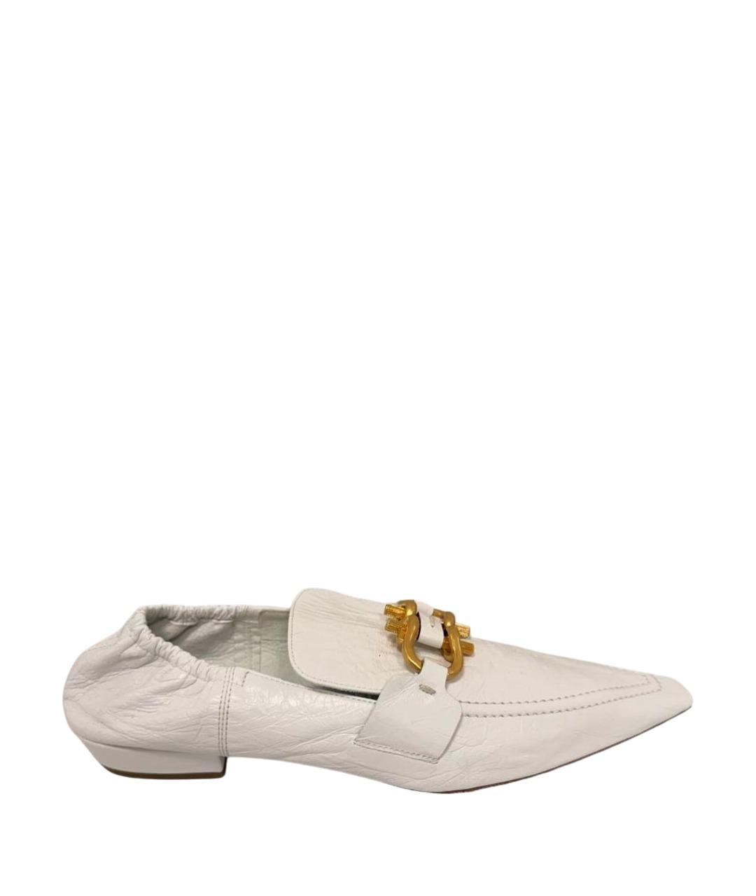 BOTTEGA VENETA Белые кожаные лоферы, фото 1