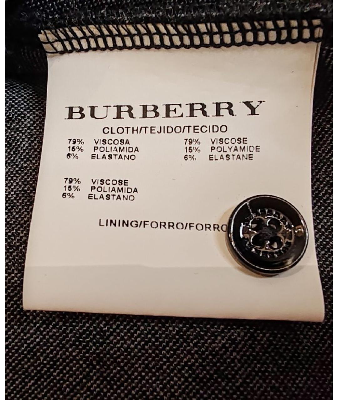 BURBERRY Антрацитовое вискозное повседневное платье, фото 8