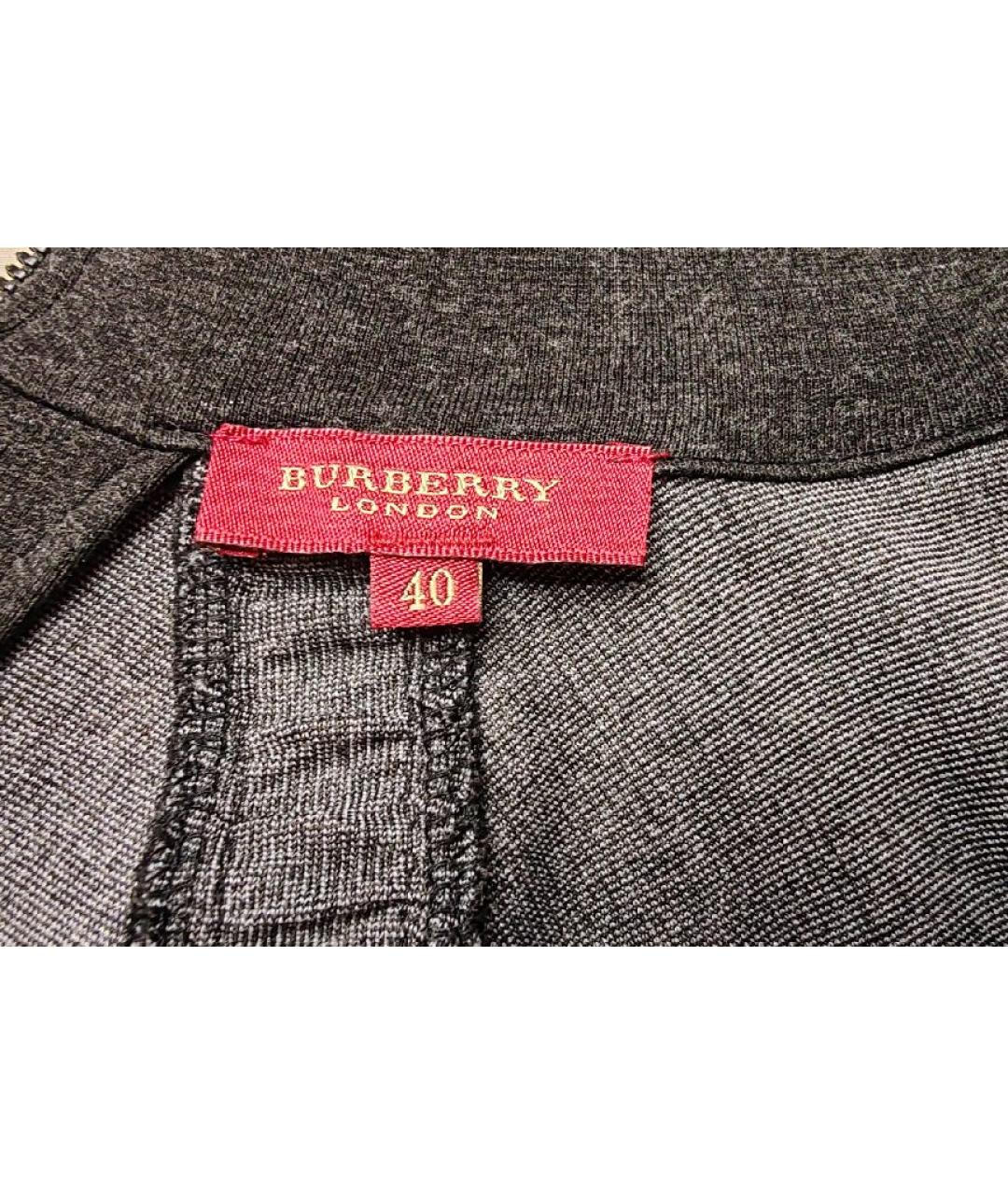 BURBERRY Антрацитовое вискозное повседневное платье, фото 4