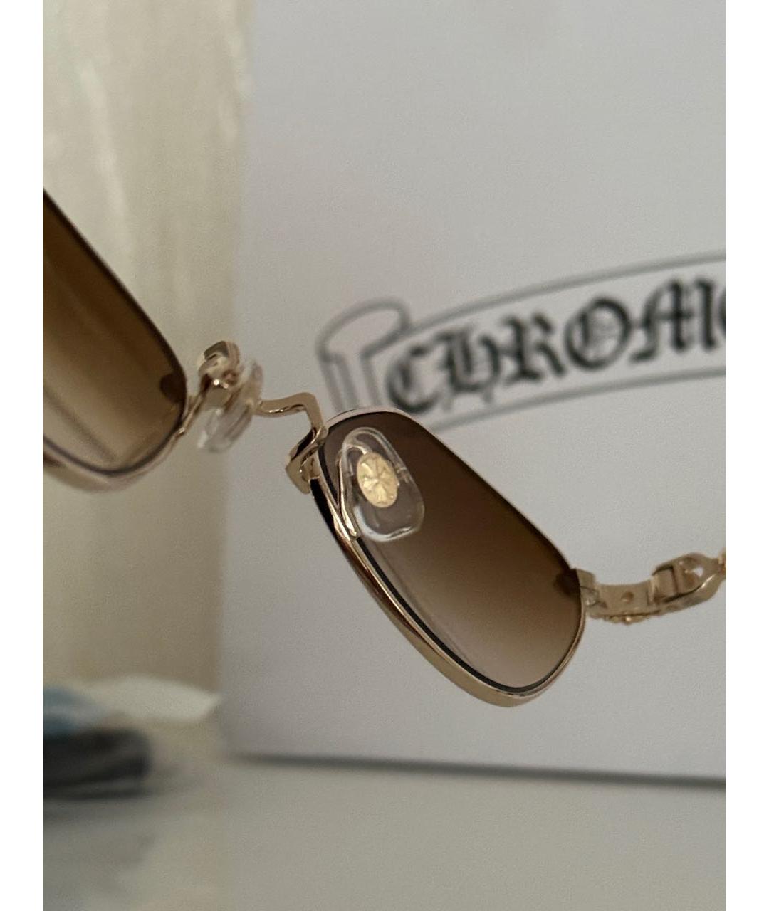 CHROME HEARTS Золотые металлические солнцезащитные очки, фото 7
