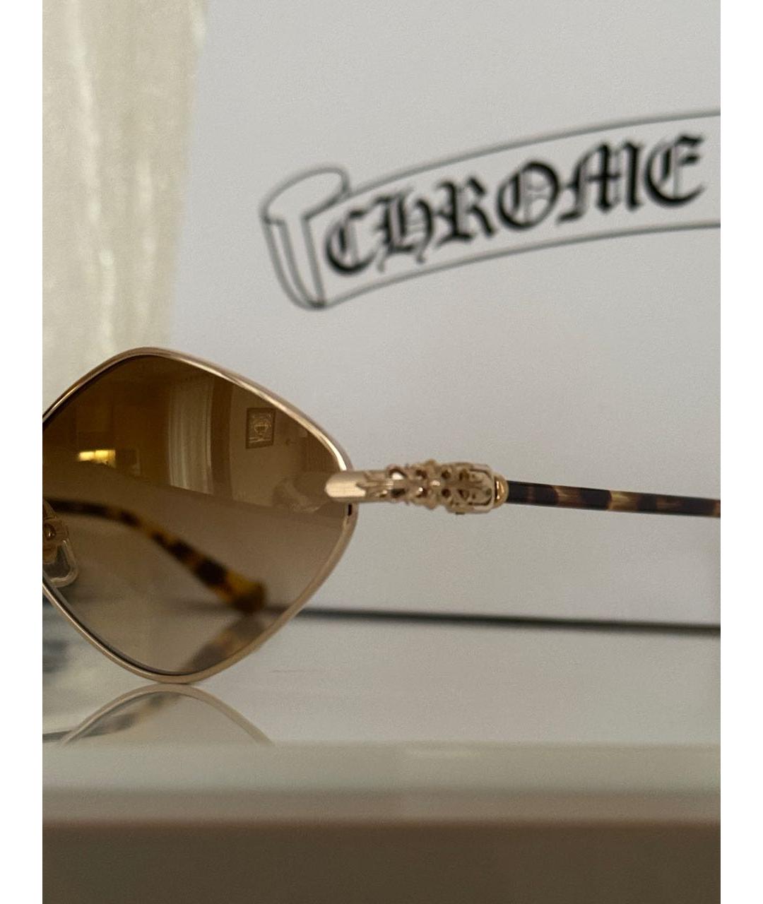 CHROME HEARTS Золотые металлические солнцезащитные очки, фото 2