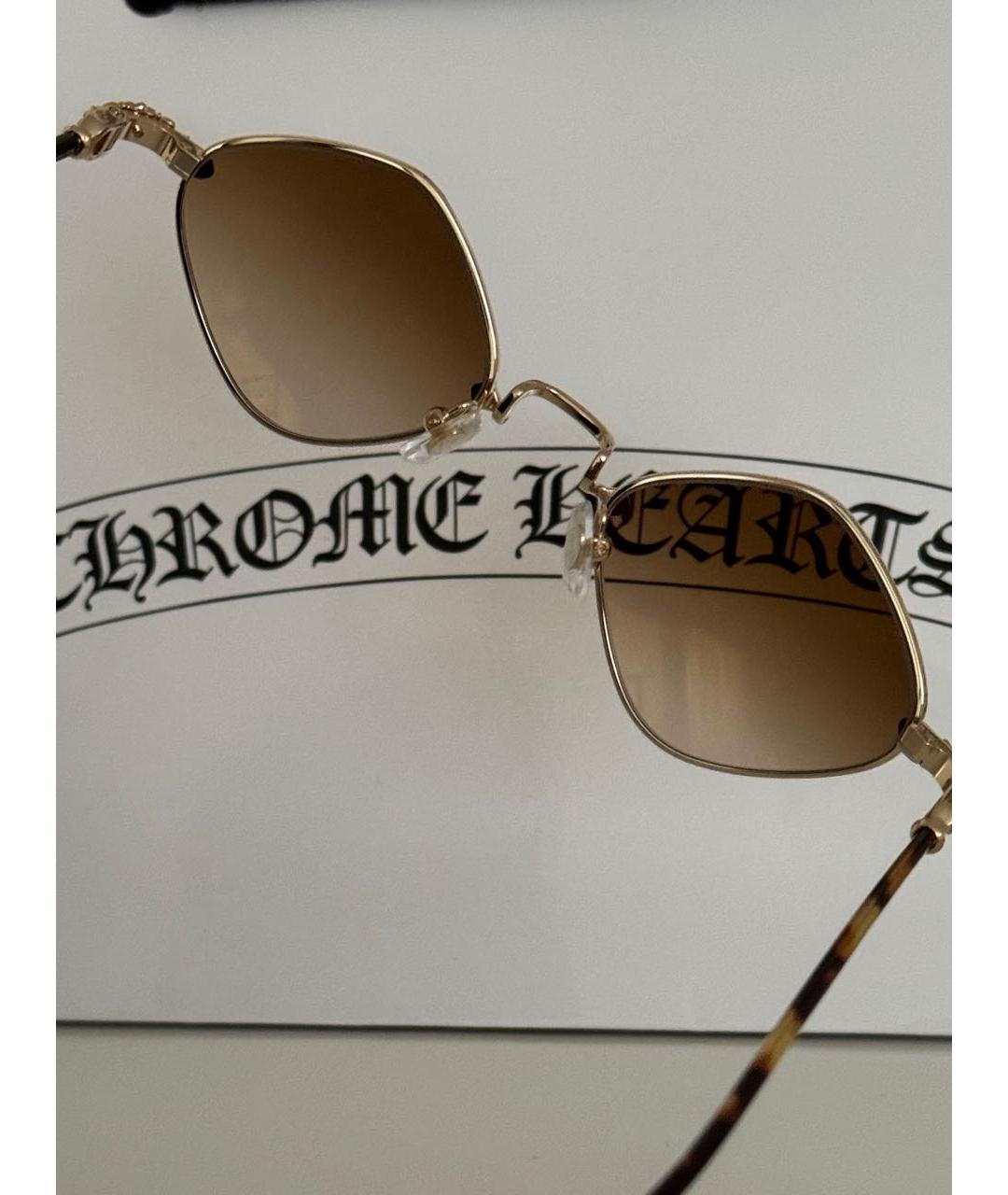 CHROME HEARTS Золотые металлические солнцезащитные очки, фото 6