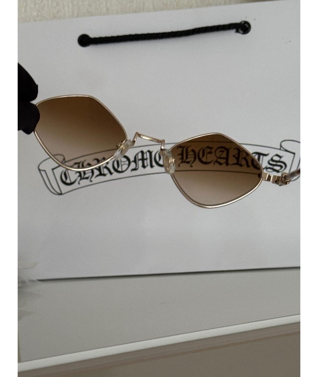 CHROME HEARTS Золотые металлические солнцезащитные очки, фото 5