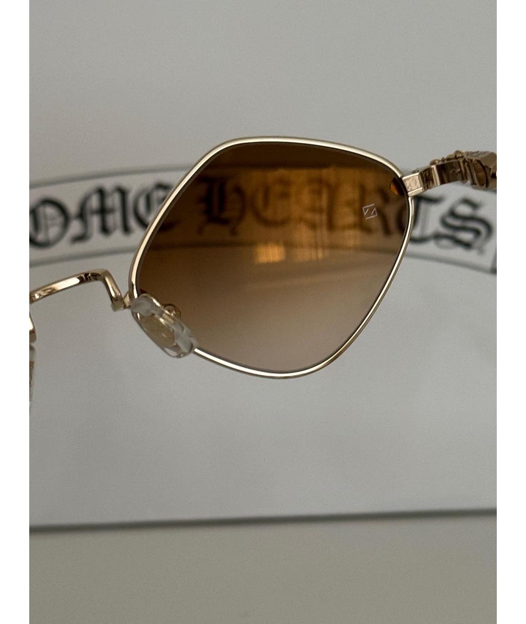 CHROME HEARTS Золотые металлические солнцезащитные очки, фото 4