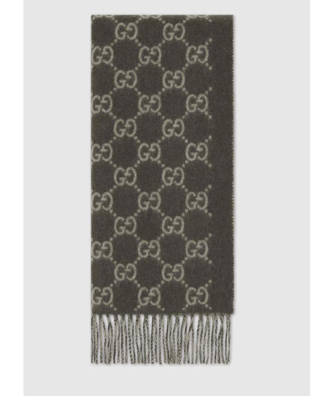 GUCCI Зеленый кашемировый шарф, фото 4