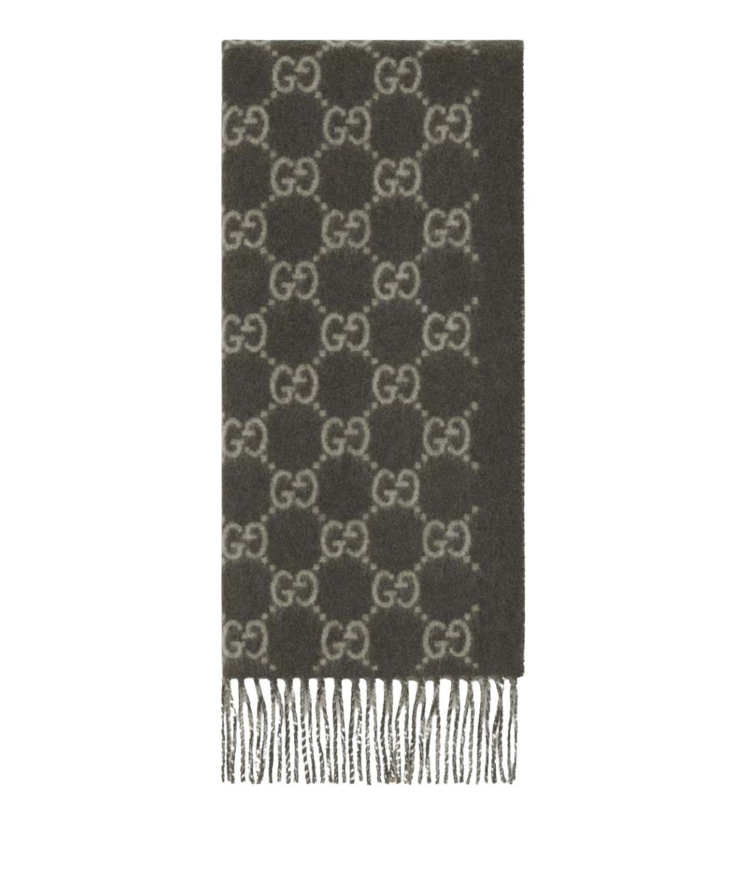 GUCCI Зеленый кашемировый шарф, фото 1