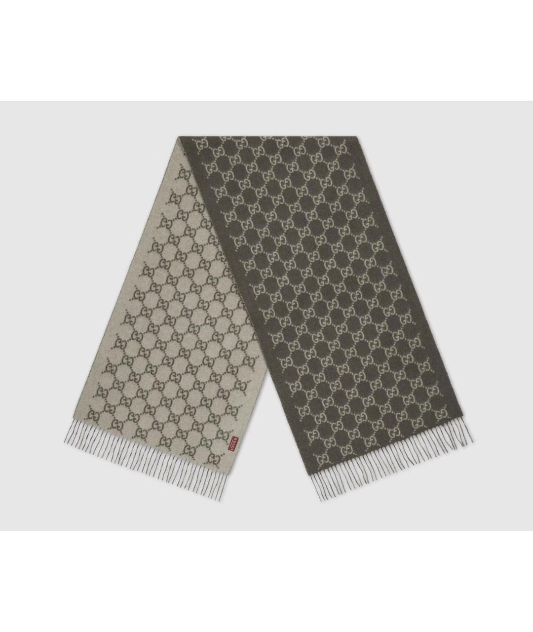 GUCCI Зеленый кашемировый шарф, фото 2