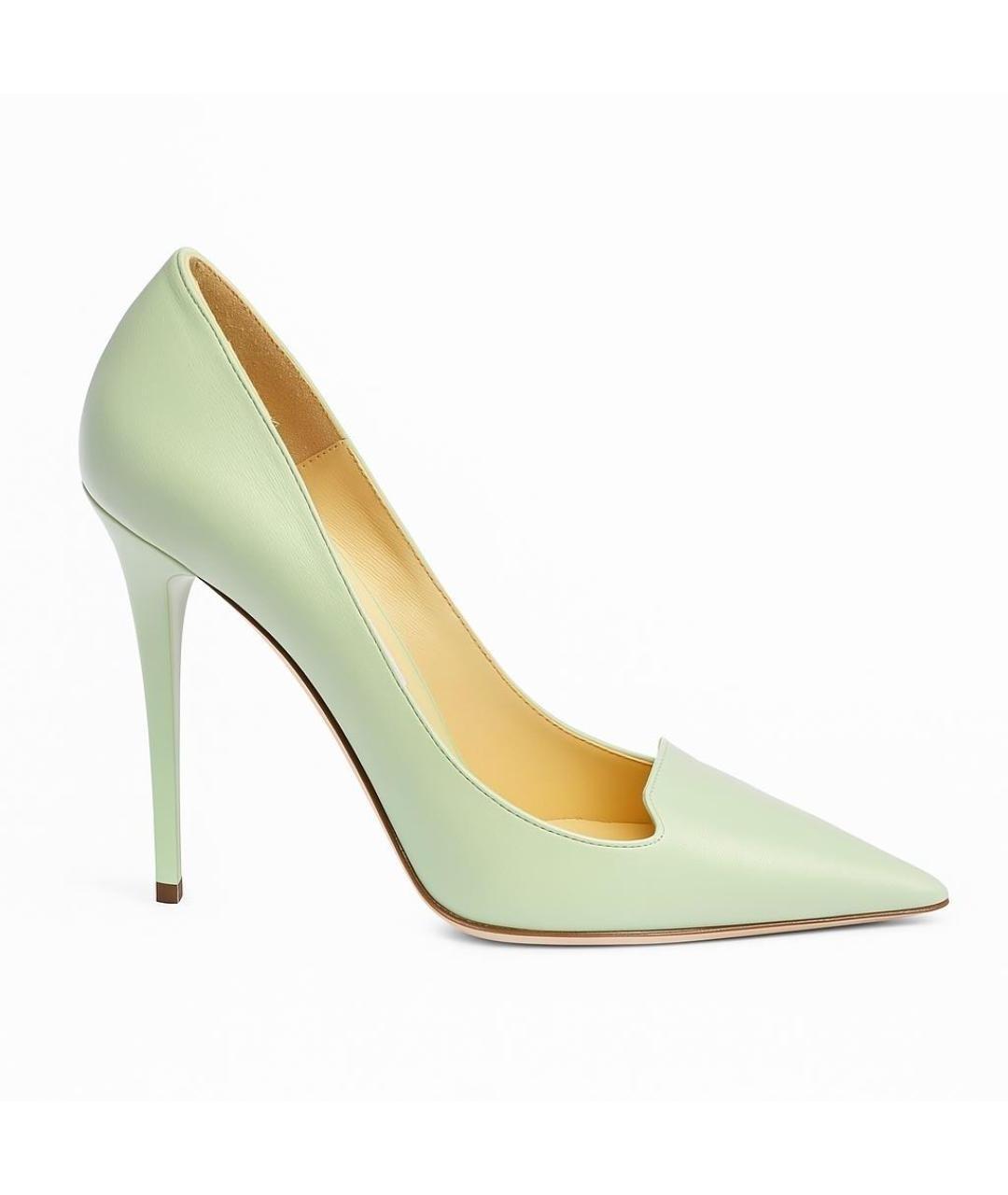 JIMMY CHOO Зеленые кожаные туфли, фото 5