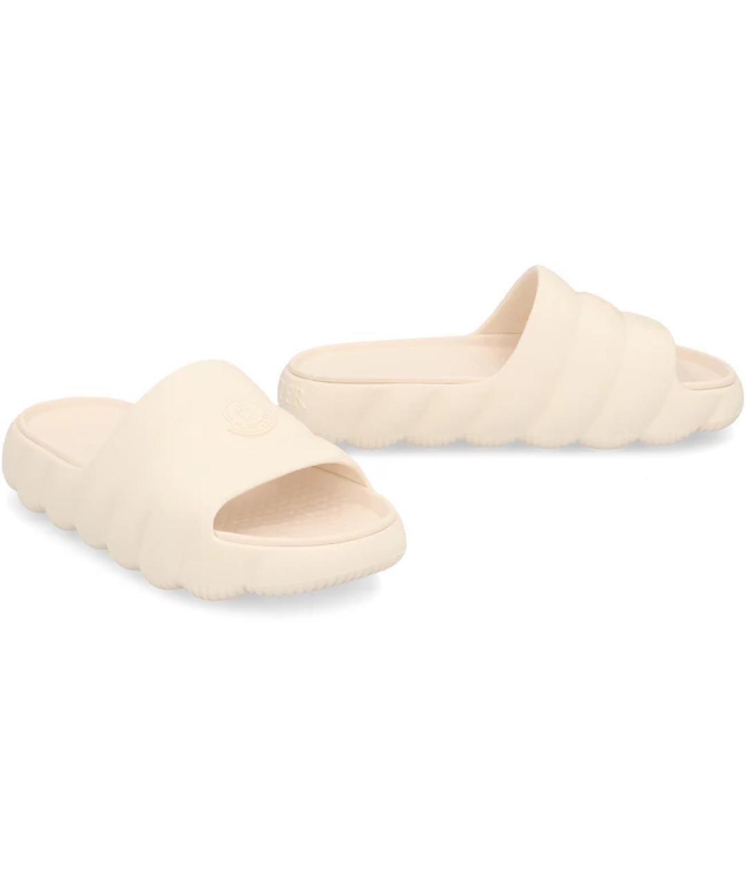 MONCLER Бежевые шлепанцы, фото 2