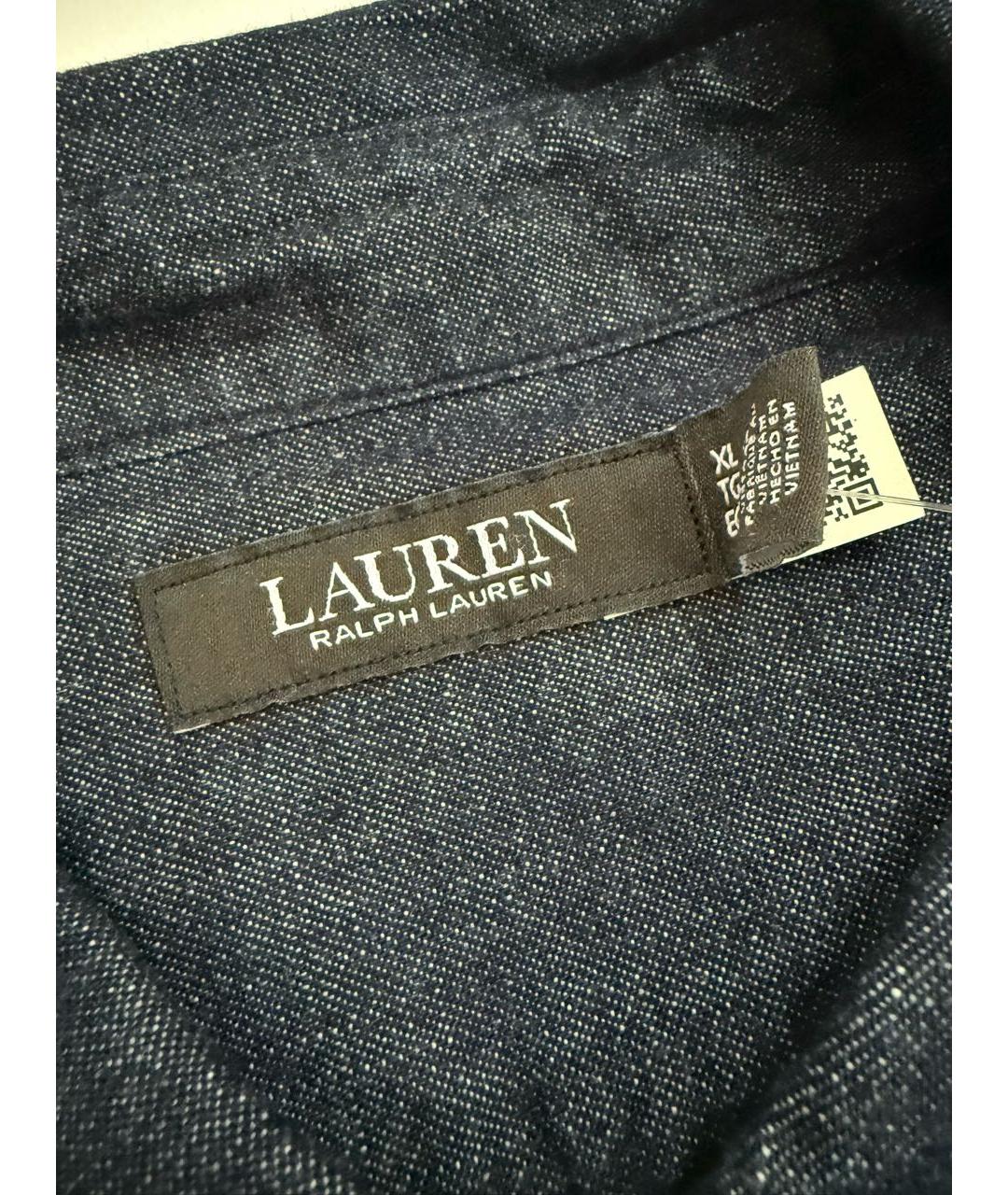 RALPH LAUREN Темно-синяя хлопковая рубашка, фото 3